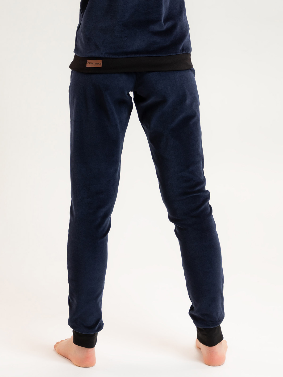 Organic velour pants Hygge blue / black 3