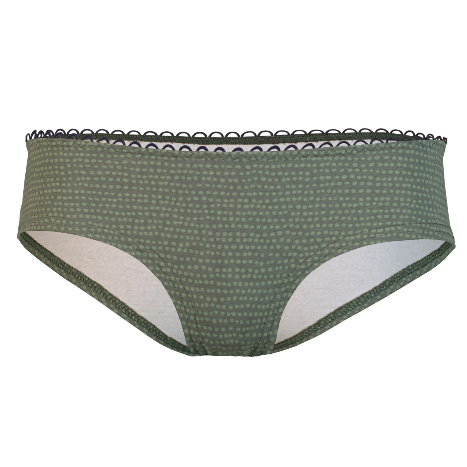Bio hipster panties Muster Dots Forest green