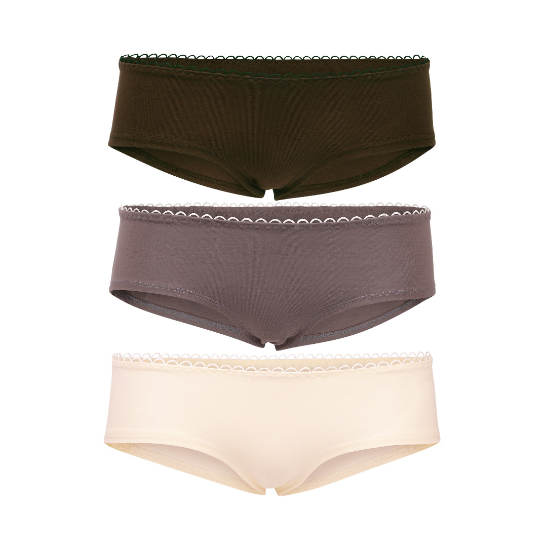 Hipster panties set of elements: Earth - brown, taupe, sandy