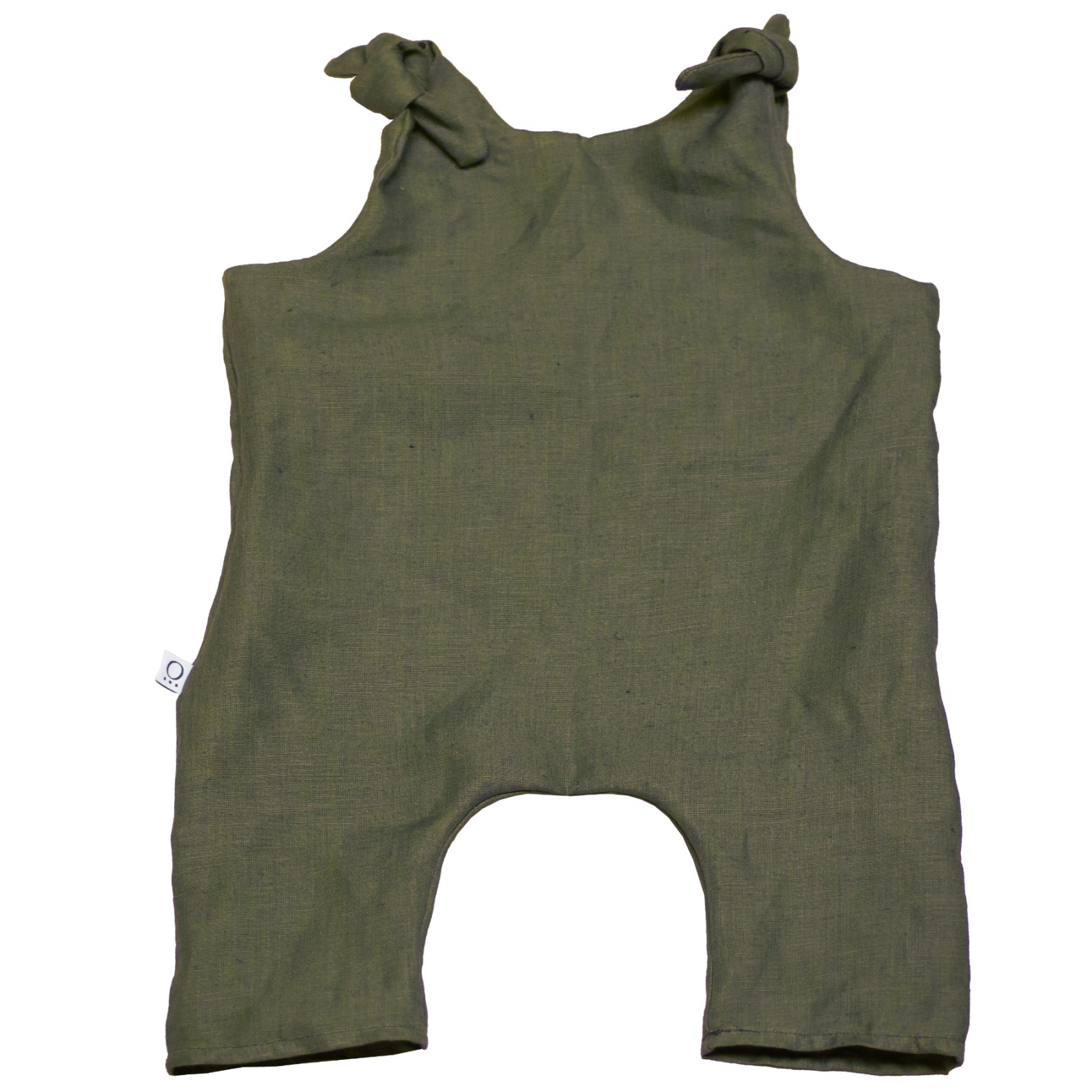 Baby romper from hemp forest green