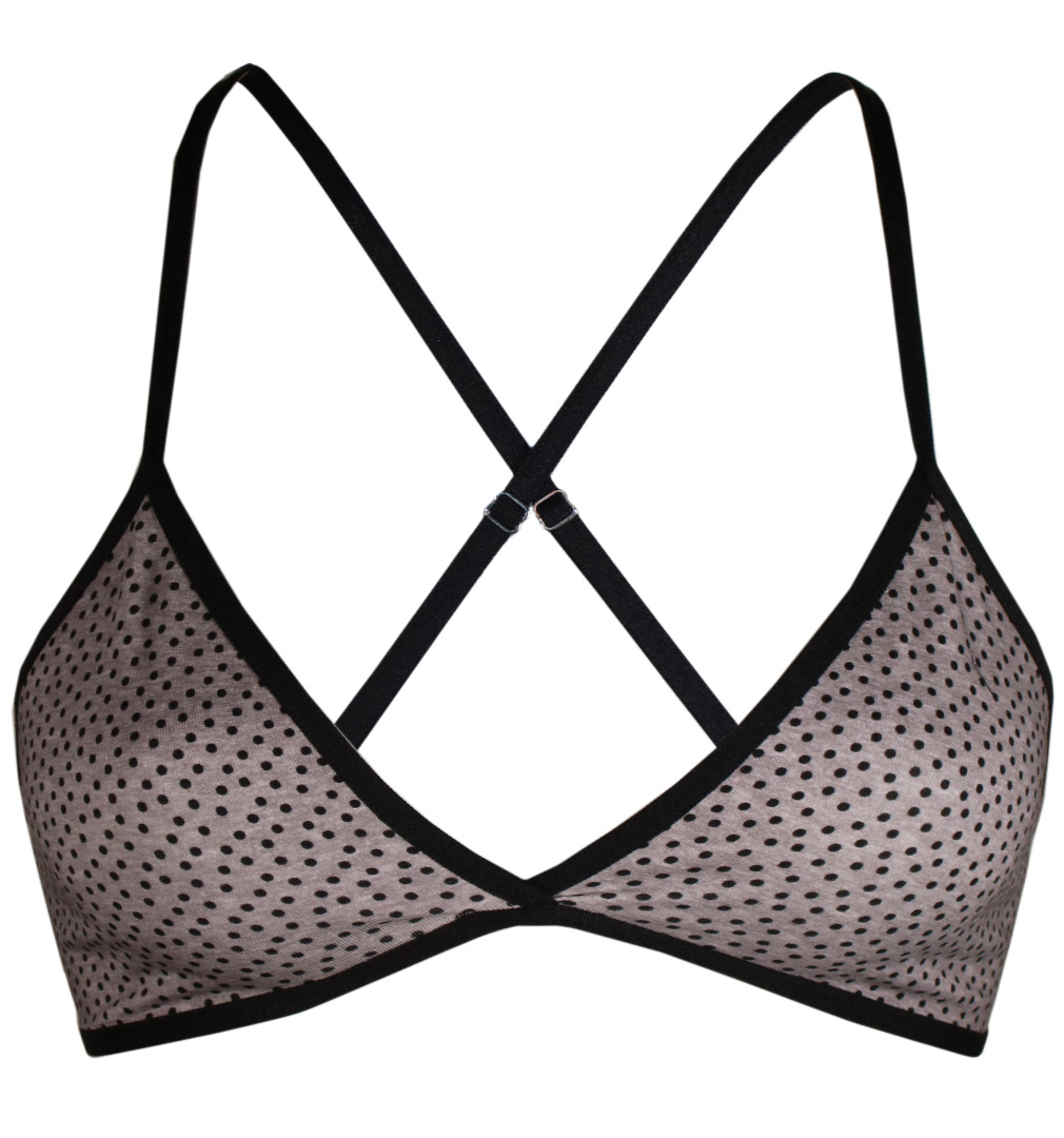 Bio bra, tinged in grey with dots