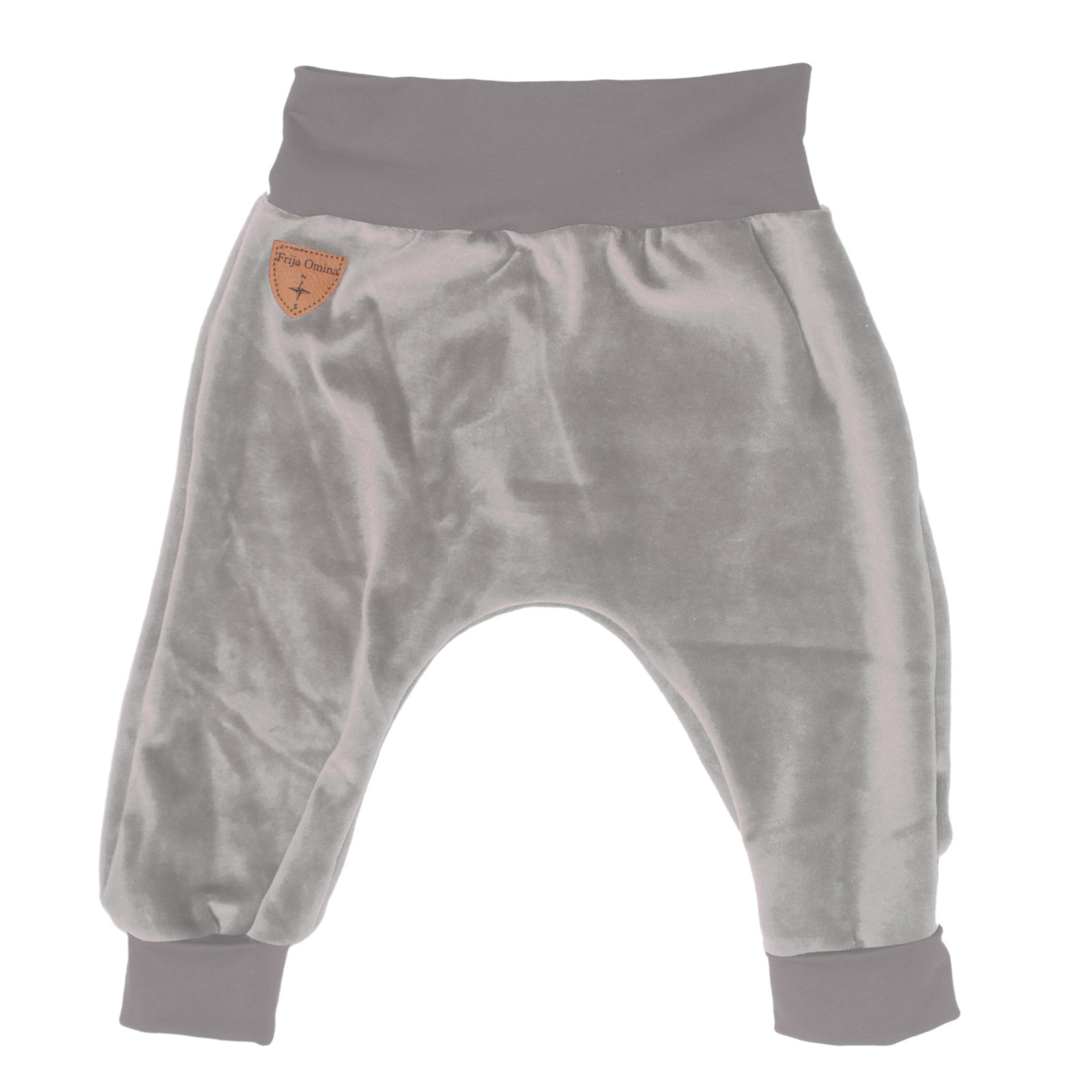 Organic velour pants Hygge mini with growth adaption, light grey