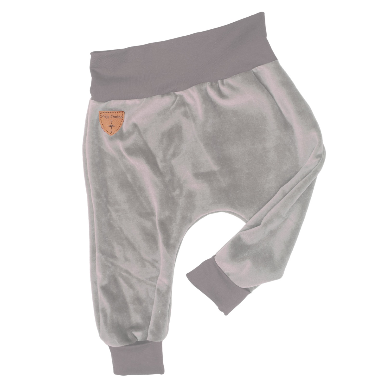 Organic velour pants Hygge mini with growth adaption, light grey 2