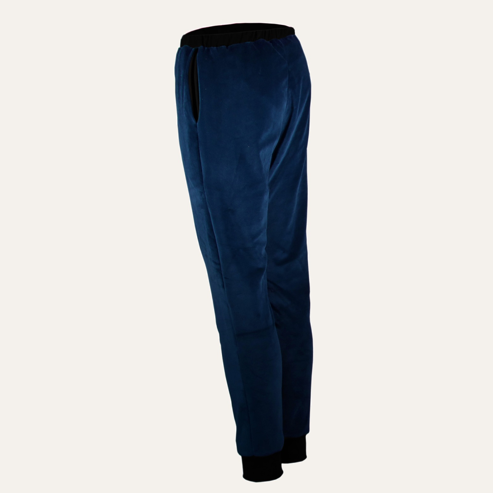 Organic velour pants Hygge blue / black 4