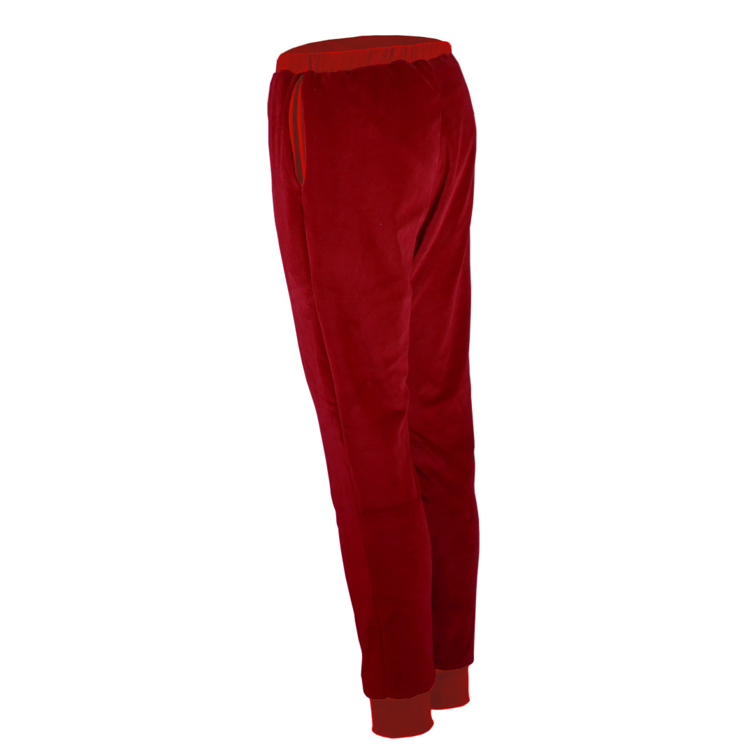 Organic velour pants Hygge dahlia / red 2
