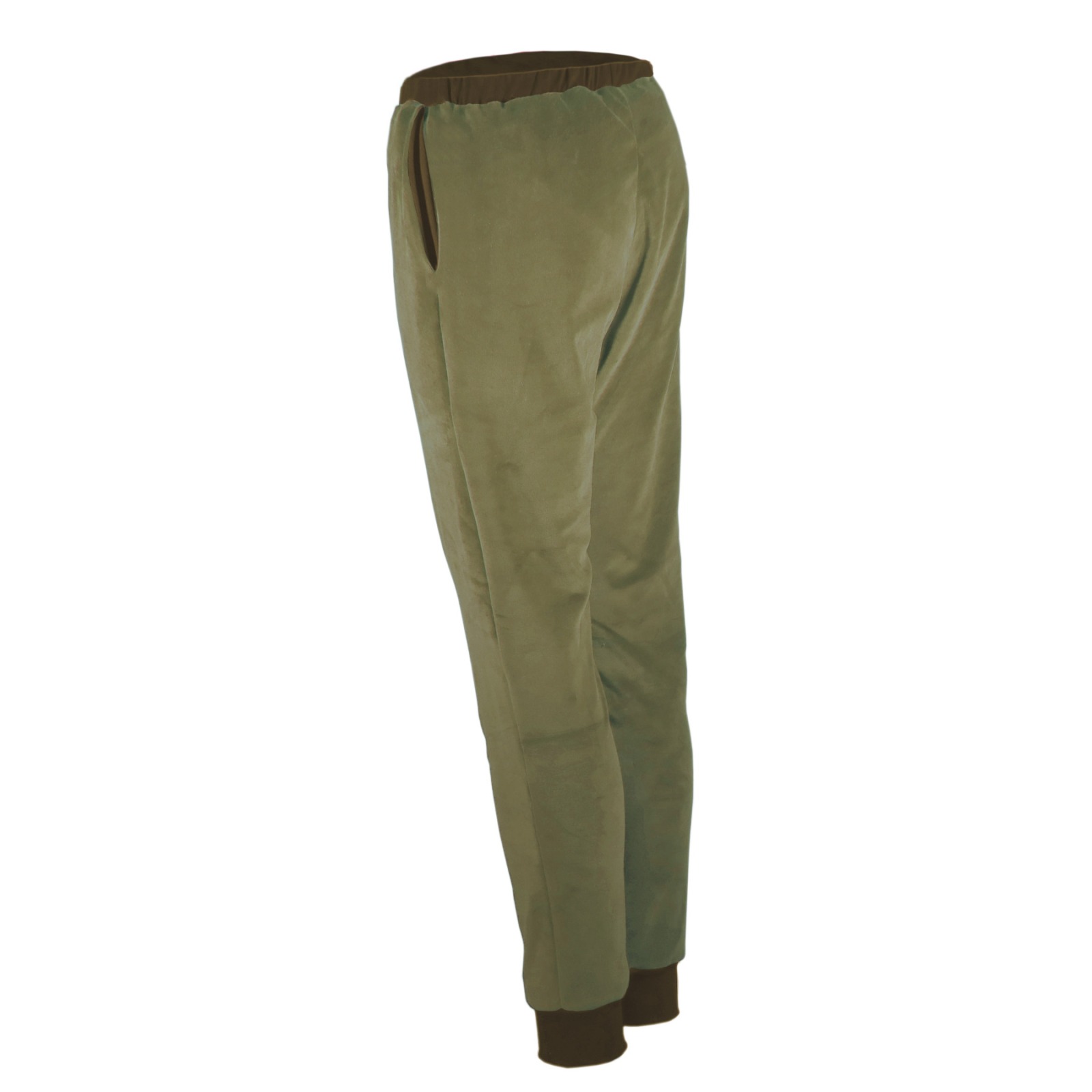 Organic velour pants Hygge olive green / forest 2
