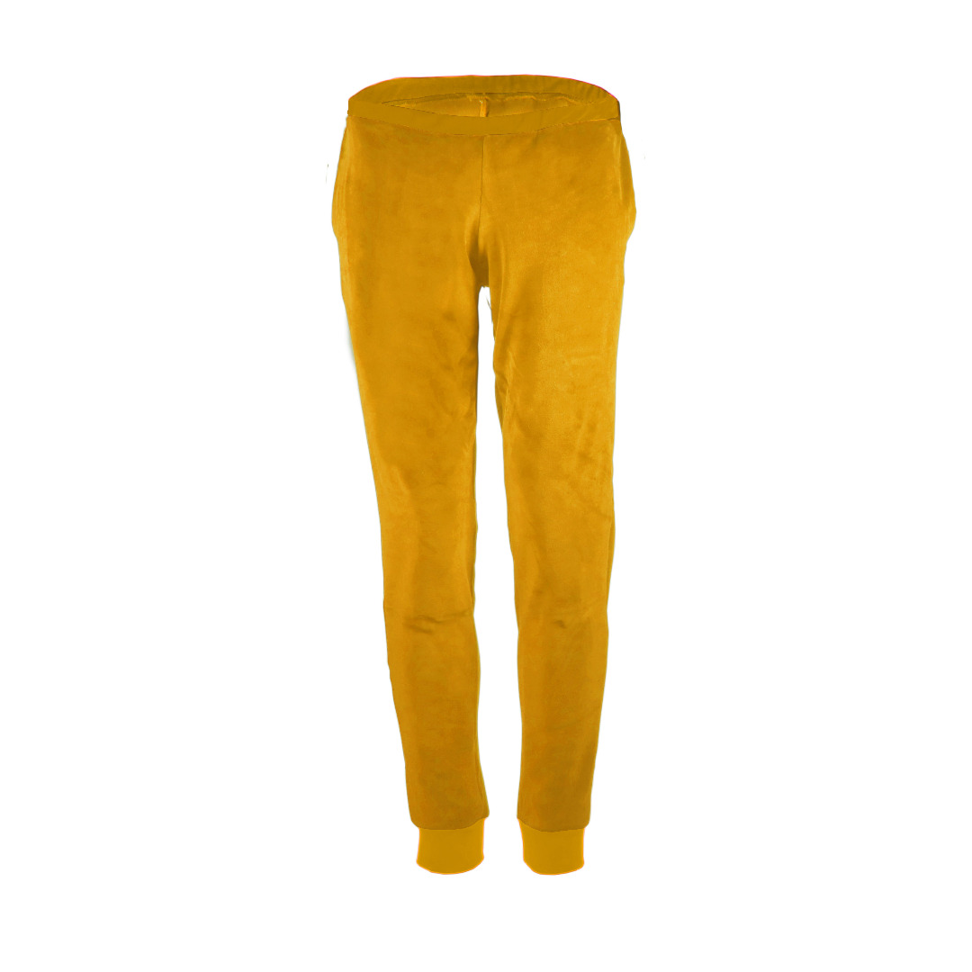 Organic velour pants Hygge mustard / yellow