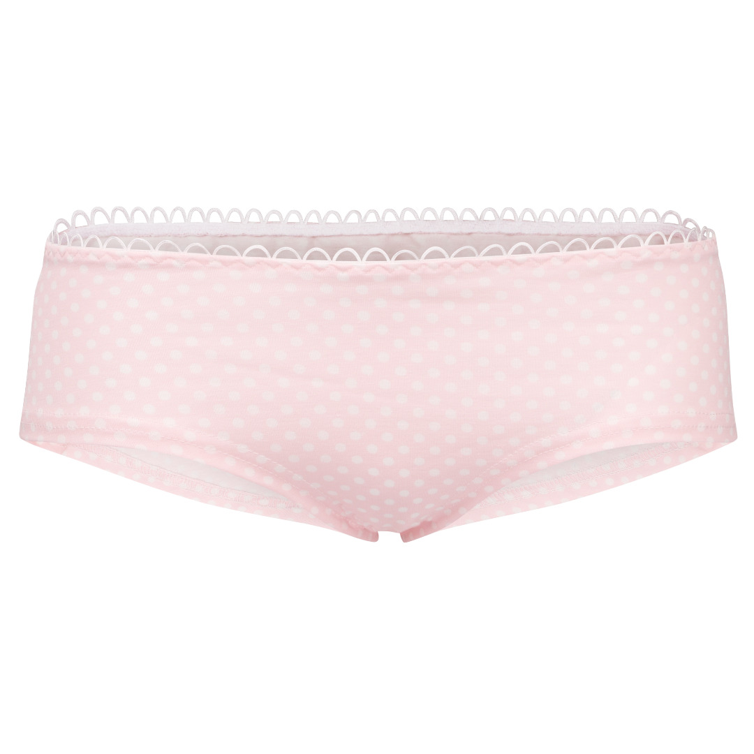 Bio hipster panties, little white dots on pink