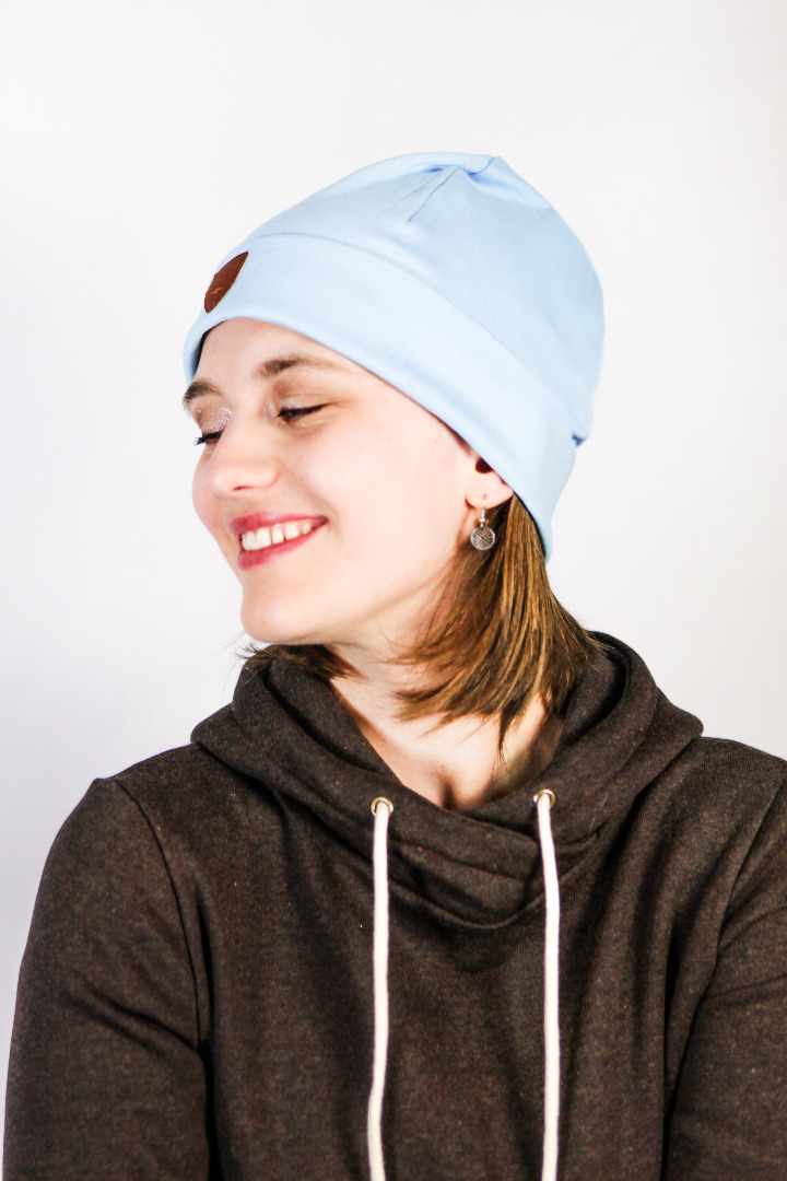 Sustainable beanie hat Basel, light blue