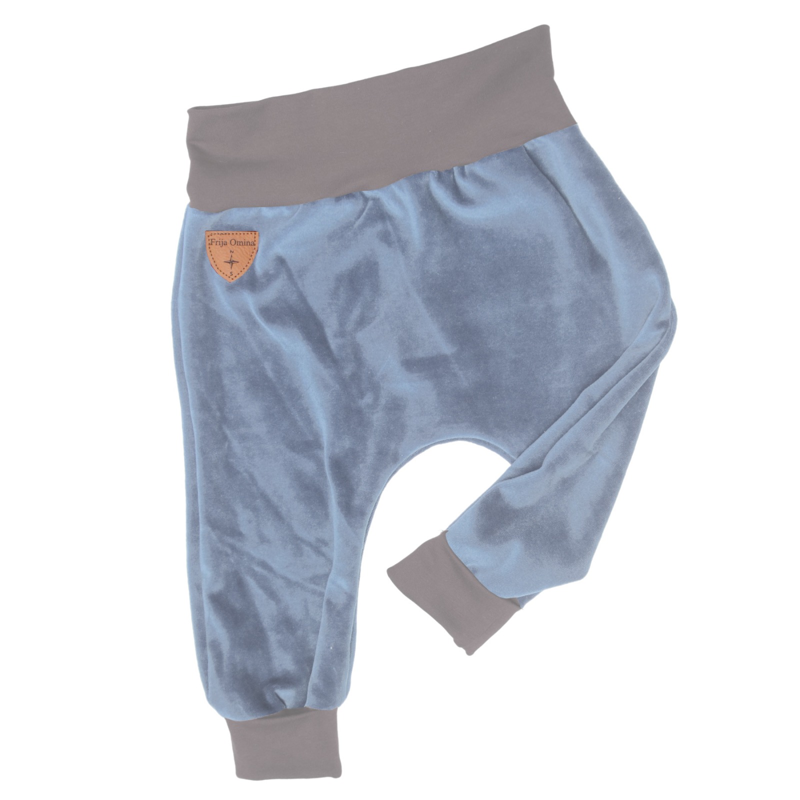 Organic velour pants Hygge mini with growth adaption, light blue 2