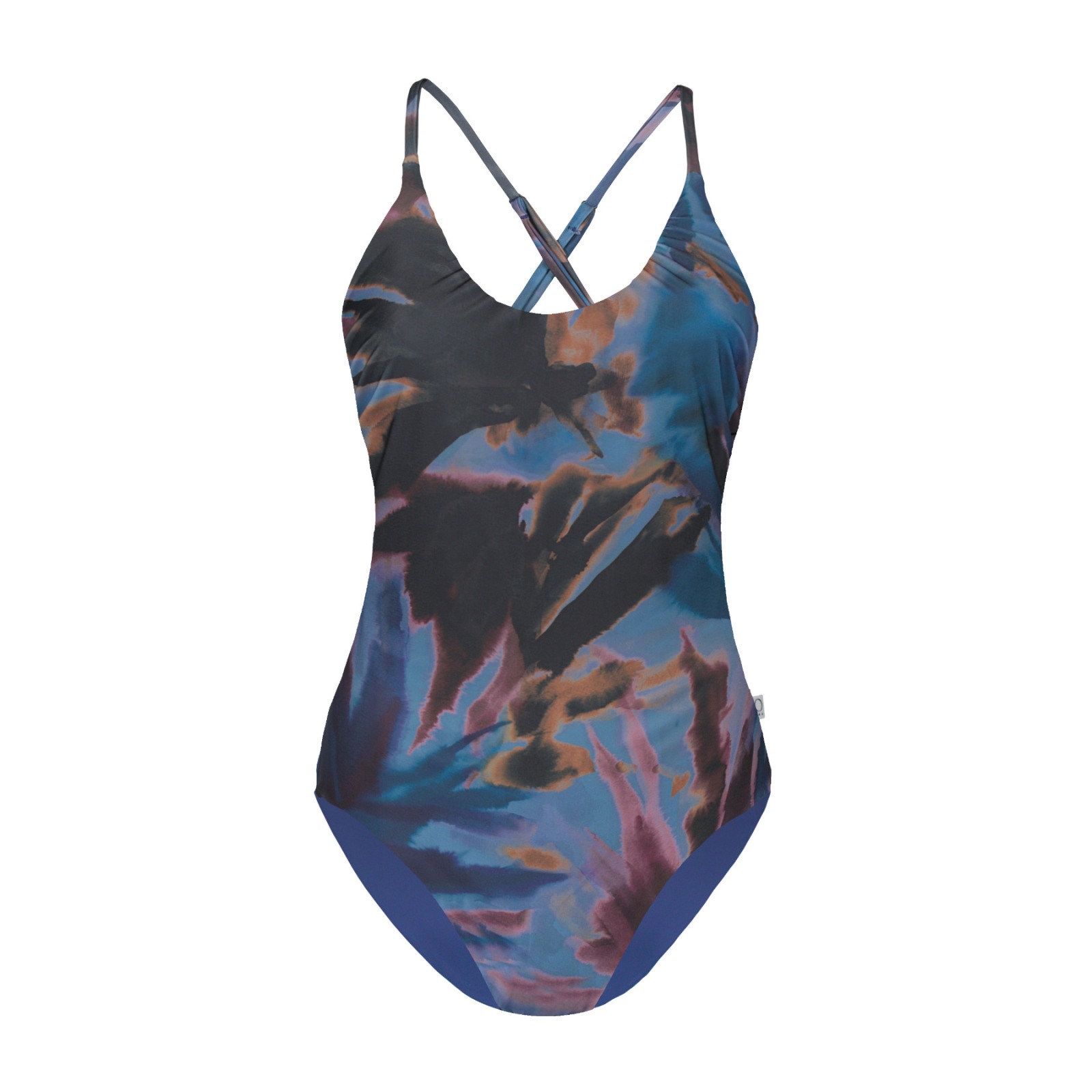 Recycling swimsuit Frøya Palm + blue