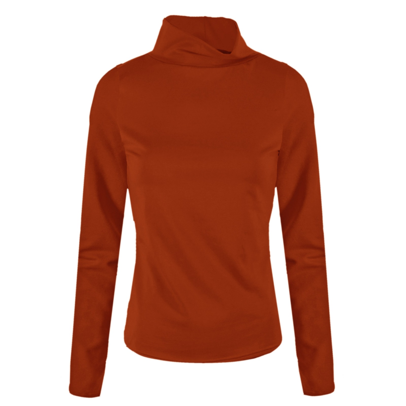 Bio-Rollkragen-Shirt Rolli rost orange 2