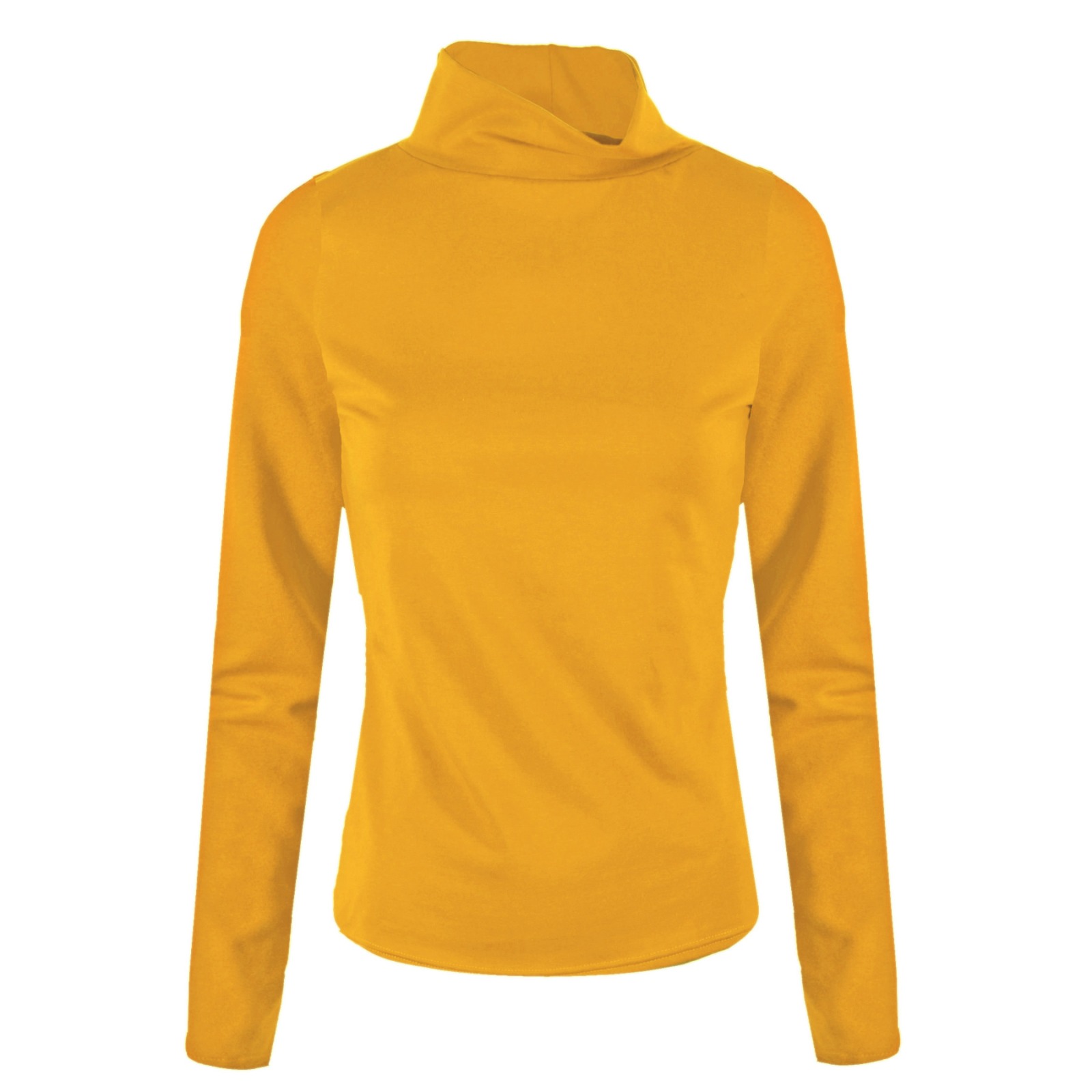 Organic Polo neck shirt Rolli, saffron yellow