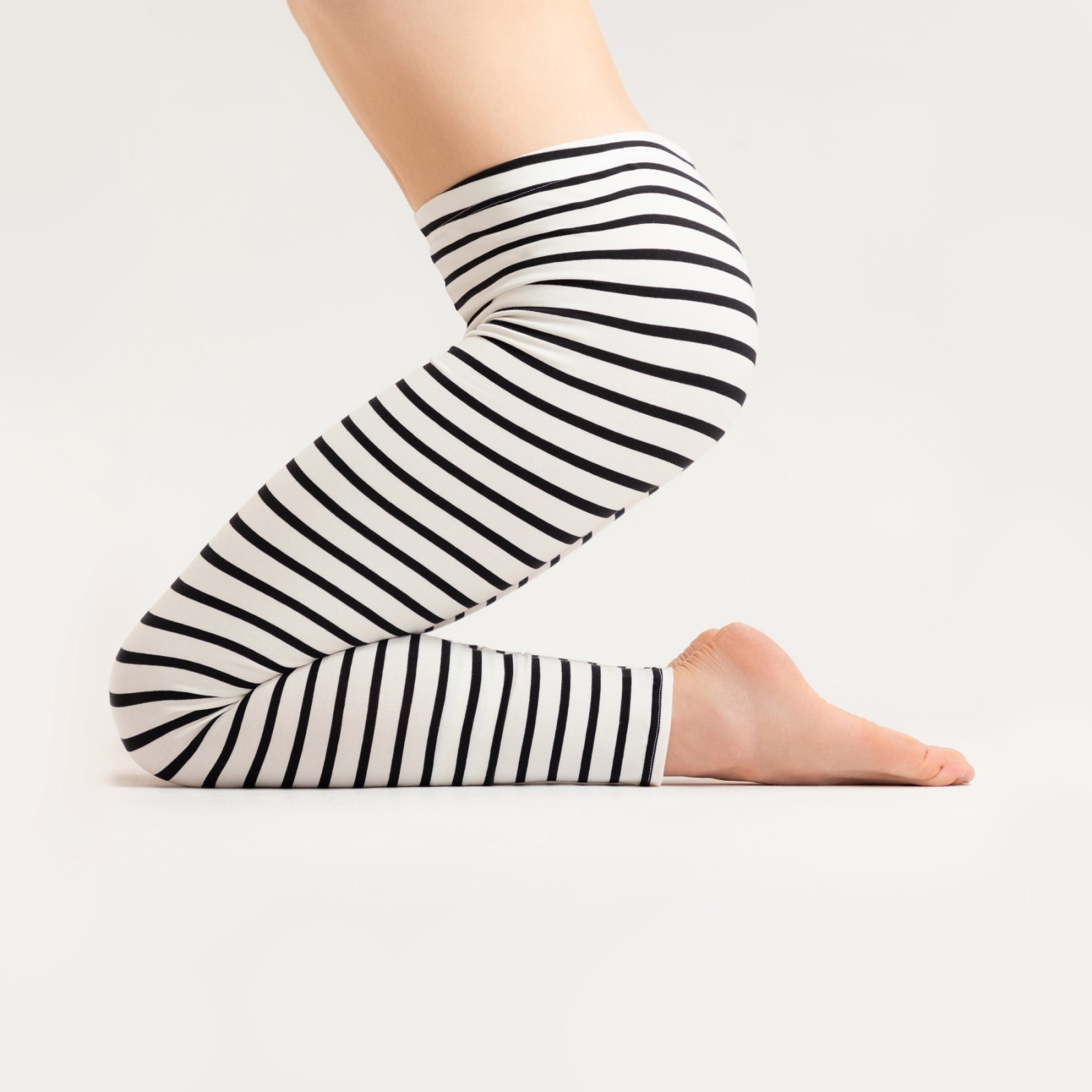 Bio Leggings, black/ white stripes -, Online Shop