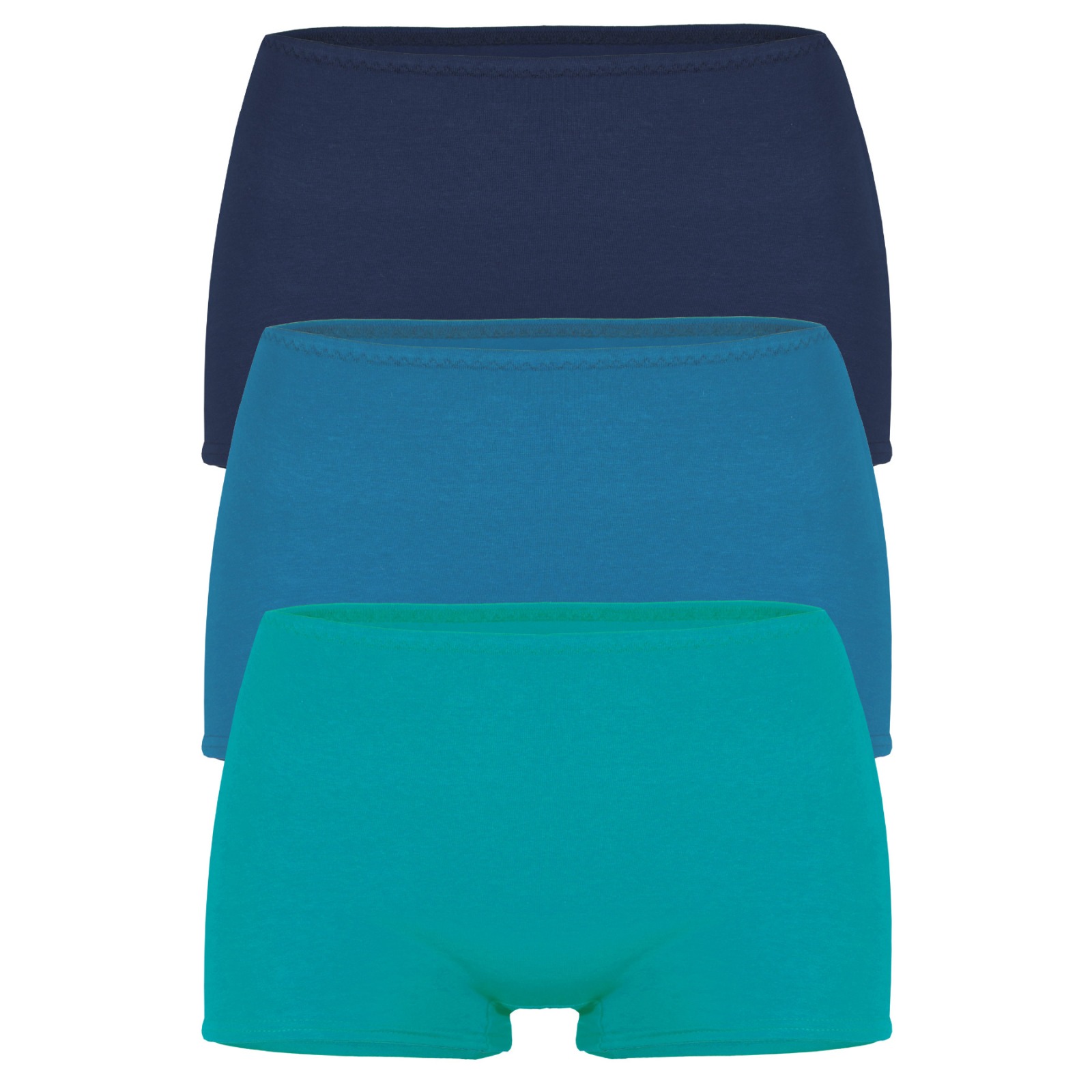 set of 3 organic panties Erna Lake: Indico blue, bluebottle, turquoise