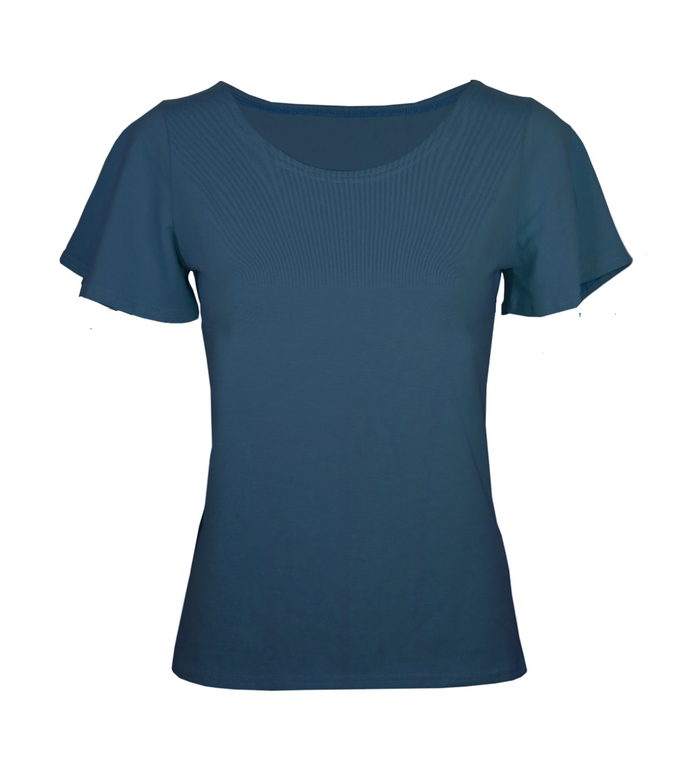 Organic t-shirt Vinge indico blue