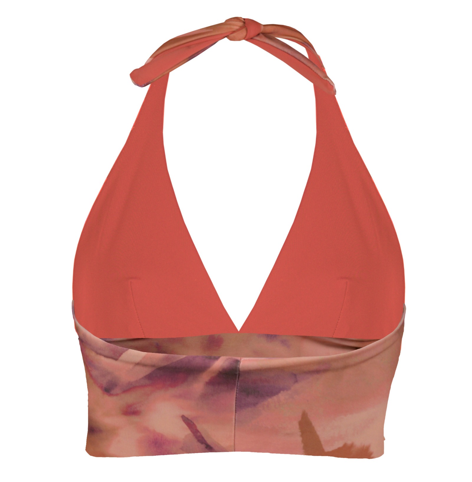 Recycling bikini top Fjordella Palm + rust orange 2