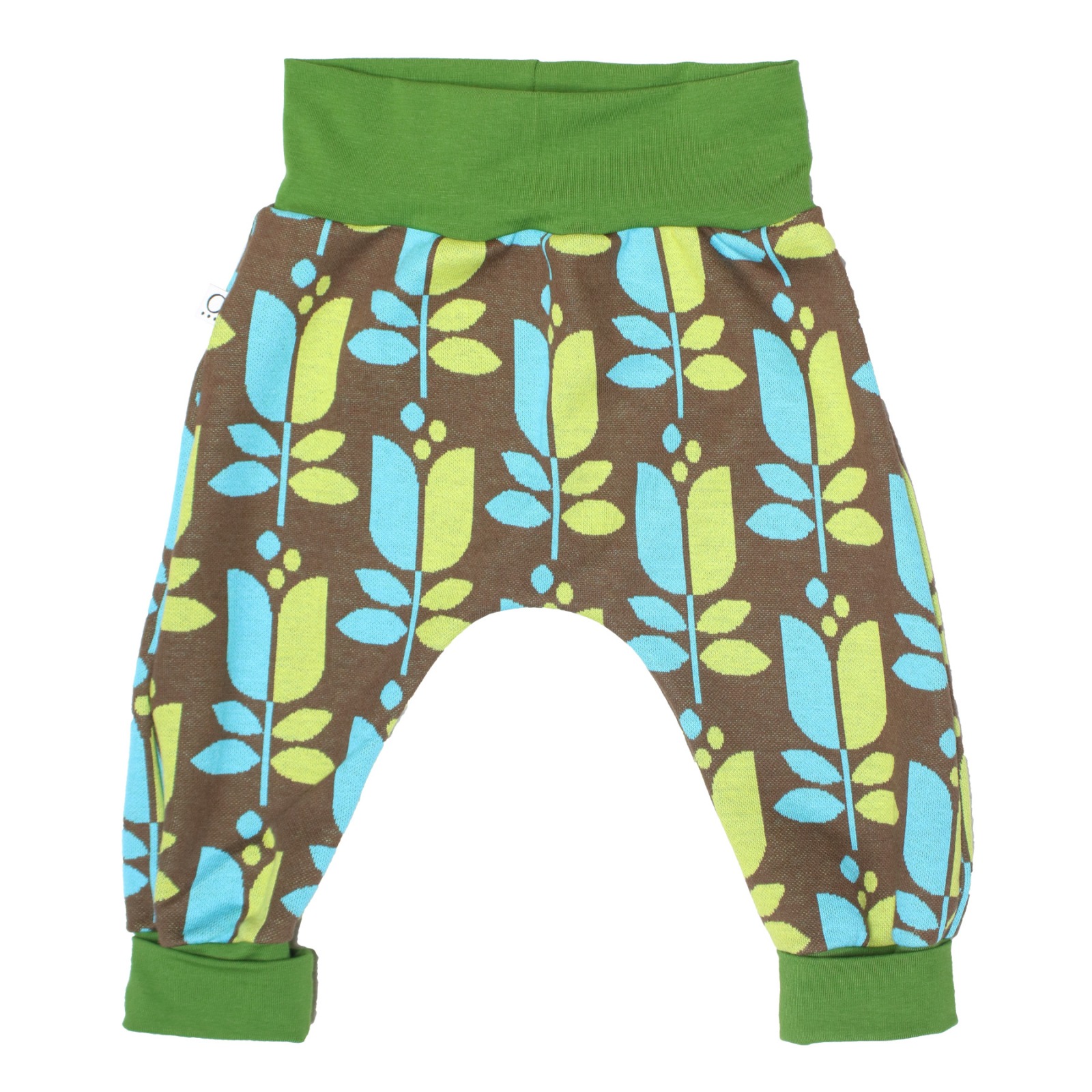 Jaquard baggy trousers Jacki with growth adaption, Tulip green