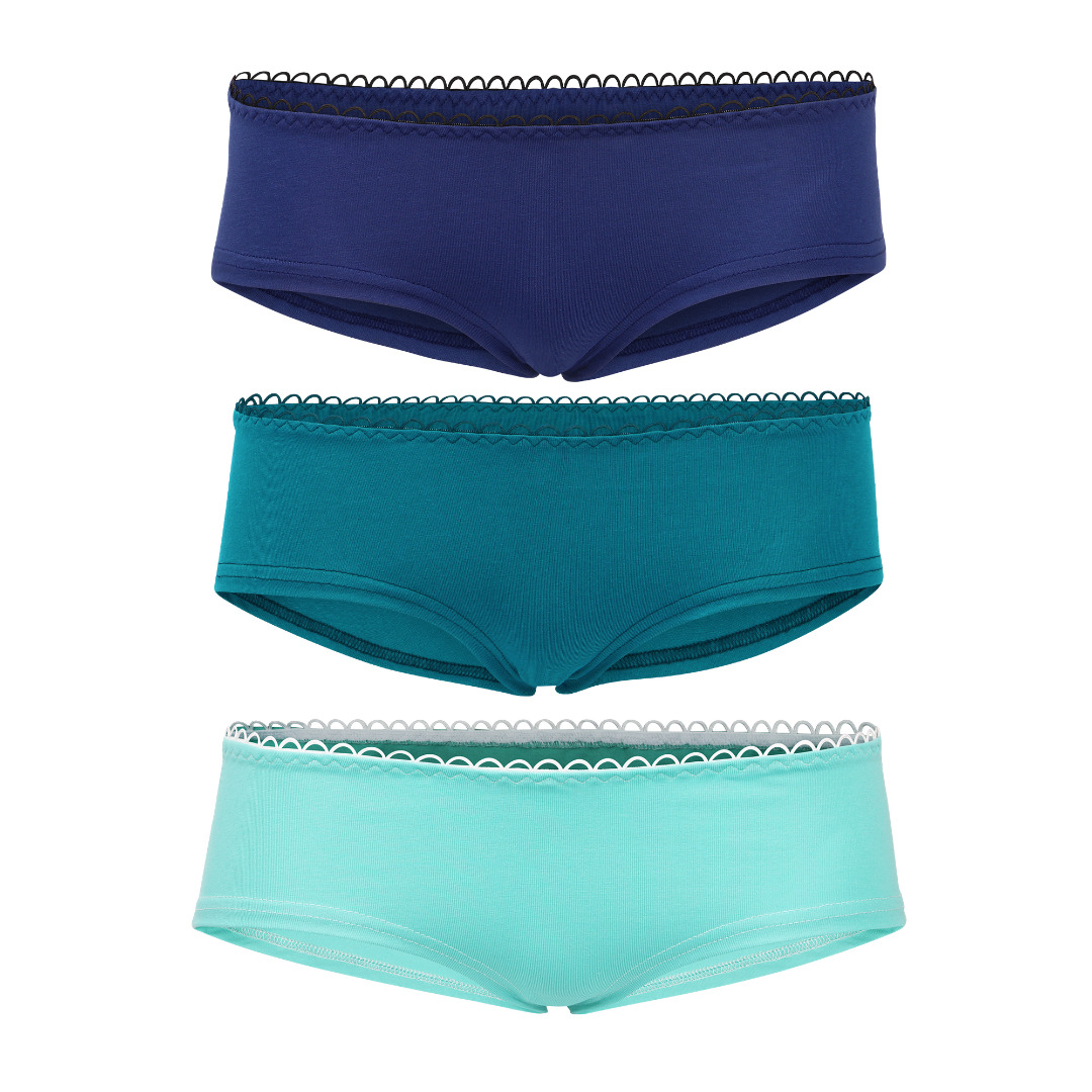 Hipster panties set of elements: Water - teal, mint, blue
