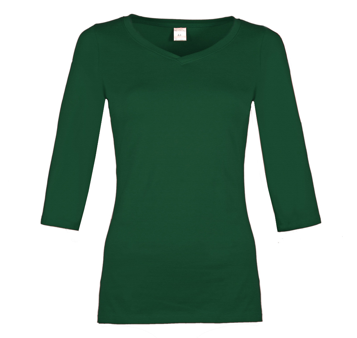 Organic quarter sleeve shirt Winda smaragd green