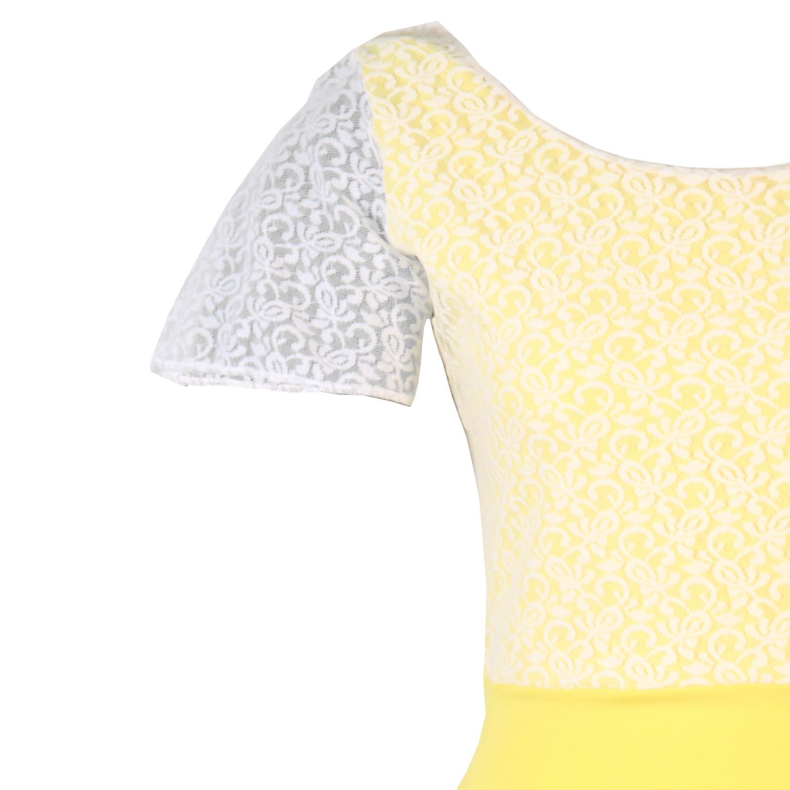 Bio-Kleid Perle zitrone gelb + weiß 3