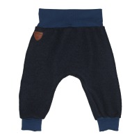 Boiled wool baggy trousers with groth adaption, dark blue