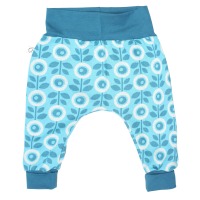 Jaquard baggy trousers Jacki with growth adaption, Daisy teal
