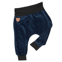 Organic velour pants Hygge mini with growth adaption, dark blue 2