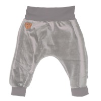 Organic velour pants Hygge mini with growth adaption, light grey