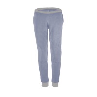 Organic velour pants Hygge light blue / grey