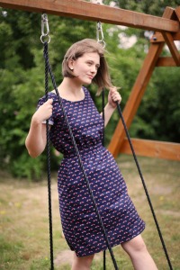 Organic dress Somrig, Robin blue 3