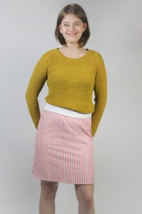Organic skirt Freudian, summer stripes red / white 3
