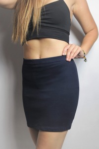 Organic skirt Snoba, dark blue structure