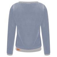Organic jumper Onne, velour velvet light blue / grey 2