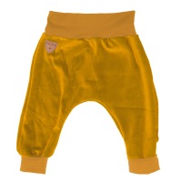 Organic velour pants Hygge mini with growth adaption, mustard yellow