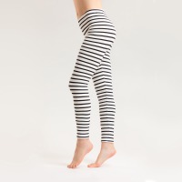 Bio Leggings, black/ white stripes