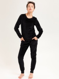 Organic velour pants Hygge black / black 2