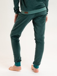 Organic velour pants Hygge smaragd green / pine green 3