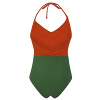 Recycling swimsuit Swea rust + olive green