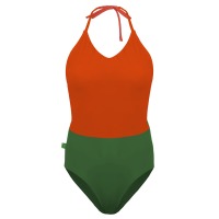 Recycling swimsuit Swea rust + olive green 2