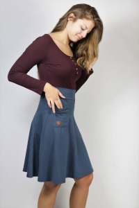 Organic skirt Welle lang, indico blue