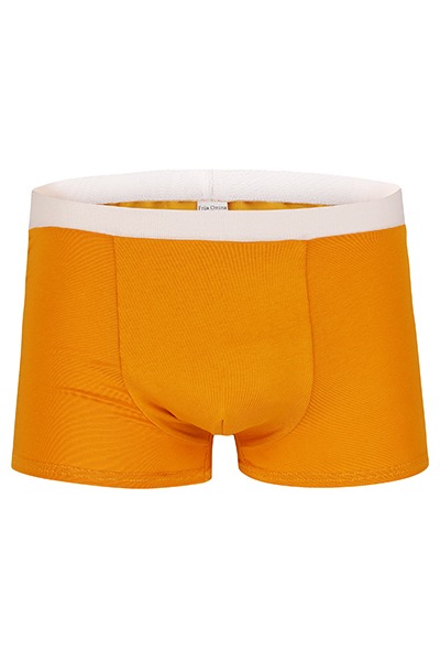Organic men s trunk boxer shorts, saffron