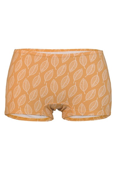 organic panties Erna pattern Blaetter curry yellow -