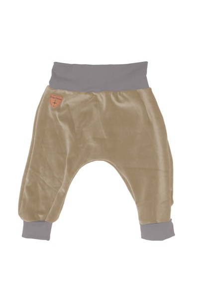 Organic velour pants Hygge mini with growth adaption, cinder grey -
