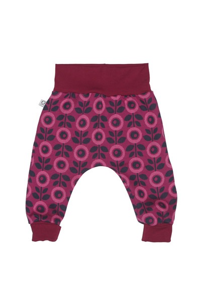 Jaquard baggy trousers Jacki with growth adaption, Daisy berry -
