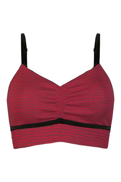 Organic bustier Yoga Dots red -