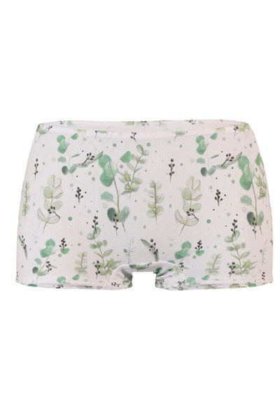 organic panties Erna pattern Eukalyptus white -