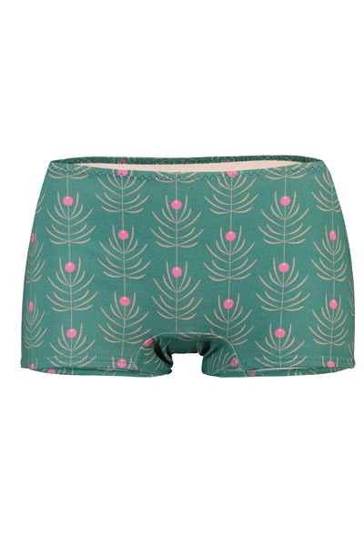 organic panties Erna pattern Korte green -