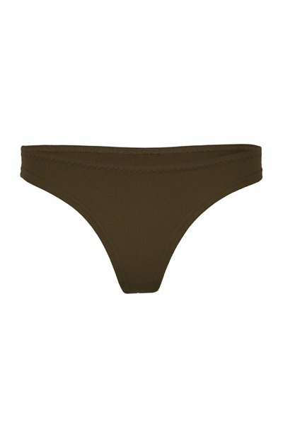 Organic thong Pur uni forest green -