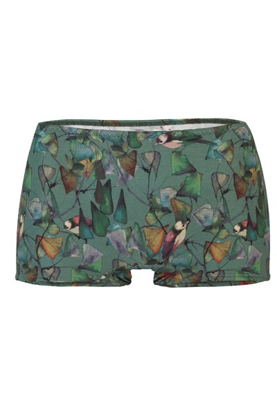 organic panties Erna pattern Ginko green -